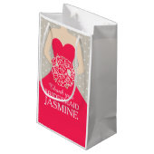 Sac nommé fait sur commande de rouge de robe de (Dos Angle)