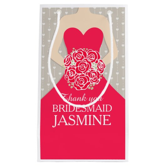 Sac nommé fait sur commande de rouge de robe de (Devant)