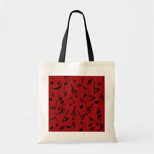 Sac Notes de musique noire rouge (Devant)
