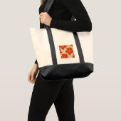 Sac orange de toile d'impression de fleur (Devant (produit))