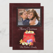 Sac père Noël Ajouter une carte de Noël photo (Devant / Derrière)