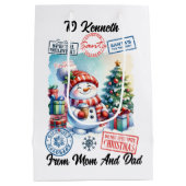 Sac Père Noël Festif Avec Snowman De Vacances (Dos)