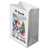 Sac Père Noël Festif Avec Snowman De Vacances (Dos Angle)