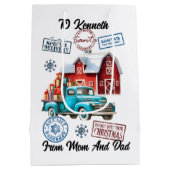 Sac Père Noël Festif Avec Stickers Camion (Dos)