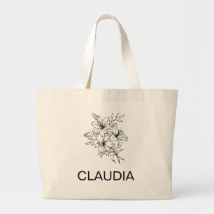 Sac personnalisé avec fleur de naissance Toile Sac
