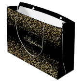 Sac personnalisé avec impression léopard noir or p (Dos Angle)