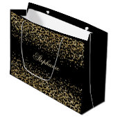 Sac personnalisé avec impression léopard noir or p (Devant Angle)