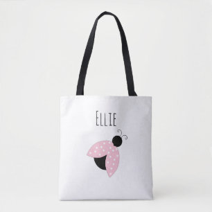 Sac personnalisé coccinelle rose