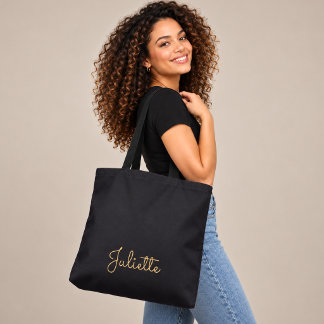 Sac personnalisé Dark Luxury Gold écriture nom