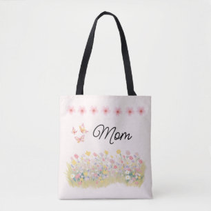 Sac personnalisé de fleurs sauvages et de papillon