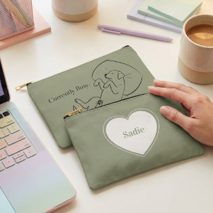 Sac personnalisé Labrador vert sauge pour maman de
