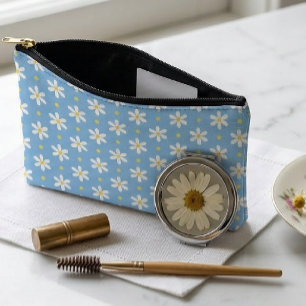 Sac personnalisé motif marguerite Cottagecore bleu