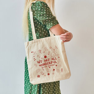 Sac personnalisé rouge Coquette Doodle Tout simple