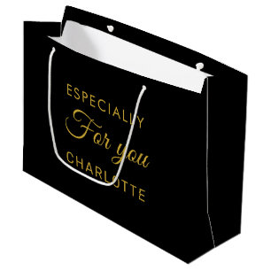 Sac personnalisé texte moderne noir écriture perso