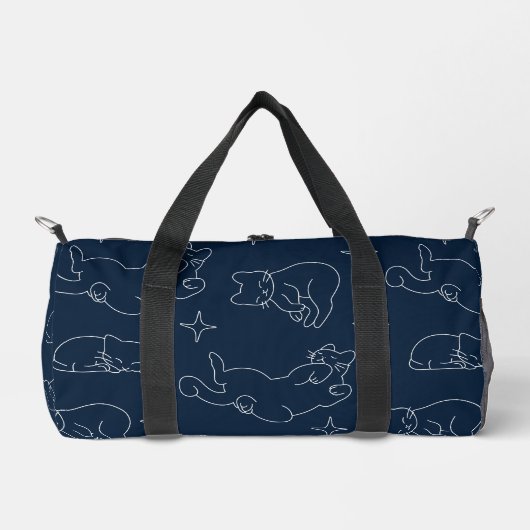 Sac petit duffel pour chat couché - Motif de chat  (Recto)