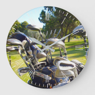 Sac plein de clubs de golf, horloge murale
