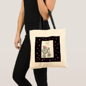 Sac Poodle Rose Noir Rétro Années Cinquante (Devant (produit))