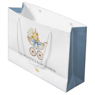 Sac pour Baby Shower Bleu Grandeur Vintage