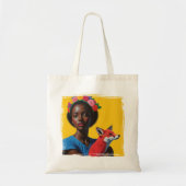 Sac pour femme africaine et renard (Devant)