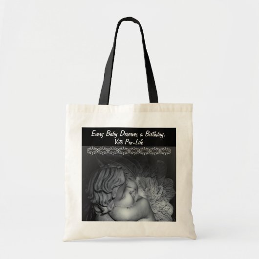 Sac pour la vie de bébé ange votez pour la vie (Devant)