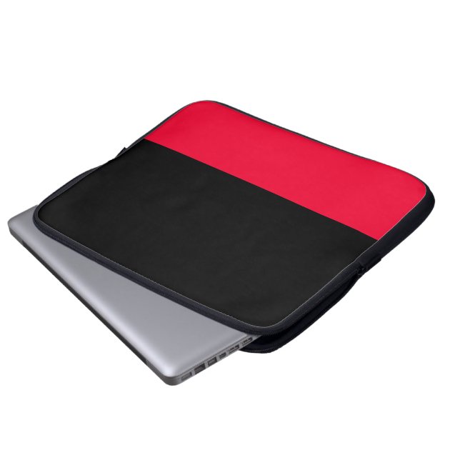 Sac pour ordinateur portable noir et écarlate (Devant bas)