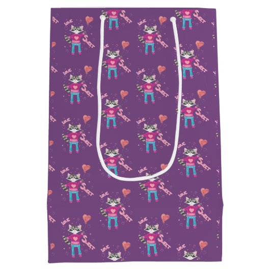 Sac pourpre de cadeau de jour de Valentines (Dos)