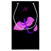 Sac pourpre de cadeau de monogramme de dragon (Dos)