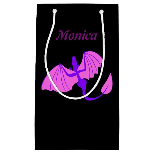 Sac pourpre de cadeau de monogramme de dragon (Devant)