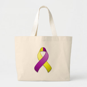 Sac pourpre et jaune de ruban de conscience