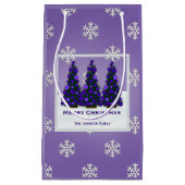 Sac pourpre personnalisé de cadeau d'arbre de Noël (Devant)