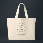 Sac promotionnel simple logo, entreprise ou boutiq<br><div class="desc">Ajoutez votre logo et votre texte pour créer un sac fourre-tout personnalisé cool pour votre entreprise,  votre boutique ou votre événement. Ces sacs sont parfaits pour le marketing et les promotions.</div>