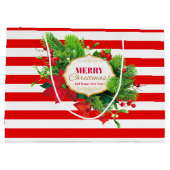 Sac rayé rouge de cadeau de Noël - grand (Dos)