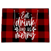Sac « Red Buffalo Plaid “Eat, Drink & Be Merry” » (Devant)