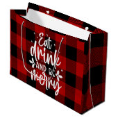 Sac « Red Buffalo Plaid “Eat, Drink & Be Merry” » (Devant Angle)