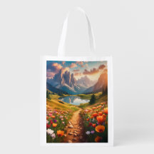 Art de l'affiche de voyage vintage des montagnes D