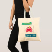 Sac réutilisable bon temps pour le crabe rouge (Devant (produit))