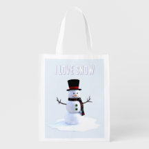 Bonhomme de neige avec chapeau et écharpe. J'aime