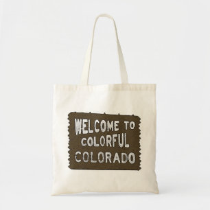 Sac réutilisable coloré de signe bienvenu du