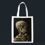 Sac Réutilisable Crâne avec brûler la cigarette Vincent van Gogh Ar<br><div class="desc">Vincent van Gogh (Néerlandais, 1853 - 1890) Crâne d'un squelette avec cigarette brûlante, 1885-1886, Huile sur toile Sans cadre : 32 cm × 24, 5 cm (13 po × 9, 6 po) Travail précoce de Vincent van Gogh. Ce petit tableau fait partie de la collection permanente du musée Van Gogh...</div>