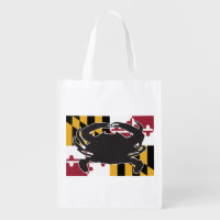 Sac réutilisable de drapeau/crabe du Maryland