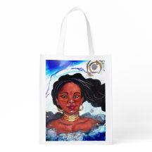 Sac réutilisable de femme de couleur