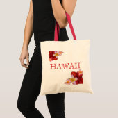 Sac réutilisable de fleurs tropicales Hawaii (Devant (produit))