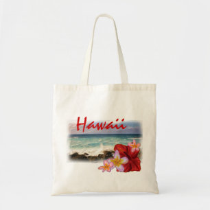 Sac réutilisable de scène de plage de fleur