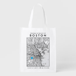 Sac Réutilisable Emplacement de l'amour de Boston | Accueil du Mari