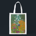 Sac Réutilisable Gustav Klimt - Jardin des fleurs<br><div class="desc">Jardin aux fleurs - Gustav Klimt en 1905-1907</div>