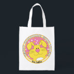 Sac Réutilisable Hanoukka heureux avec Bunny rose<br><div class="desc">Hanoukka Happy avec lapin rose, sac blanc à 2 faces. Tous les éléments de conception peuvent être modifiés. Tout texte modifiable peut être supprimé et remplacé par votre propre message. Utilisez la couleur, la taille et le style de police préférés. Joyeux Hanoukka/Chanukah ! Style : Devenez écolo de sac réutilisable...</div>