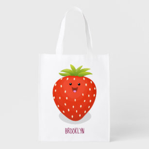 Sac Réutilisable Illustration de la fraise Cute kawaii