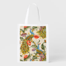Illustrations de Peacock et de poppies vintages