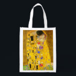 Sac Réutilisable Le célèbre tableau de Gustav Klimt, The Kiss.<br><div class="desc">Gustav Klimt's The Kiss célèbre peinture. sac d'épicerie. Célèbre peinture de Gustav Klimt.</div>