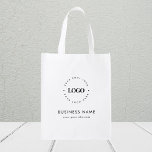 Sac Réutilisable Logo circulaire personnalisé & Entreprise de texte<br><div class="desc">Faites la promotion de votre entreprise avec ce sac d'épicerie cool,  avec logo et texte personnalisés. Ajoutez facilement vos détails en cliquant sur l'option "personnaliser".</div>